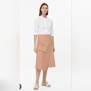 COS Cotton Wrap Midi Skirt Orangey/Tan Size Unknown